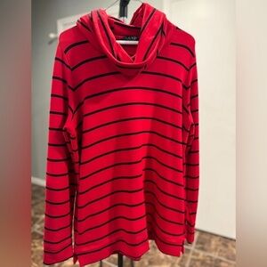 Ralph Lauren Turtleneck Sweater Red with Pockets Large